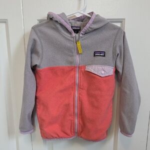 Patagonia Kids' Coral and Gray Fleece Hoodie